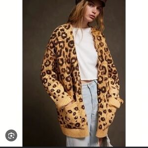 Free People Brown and Tan Knit Sweater